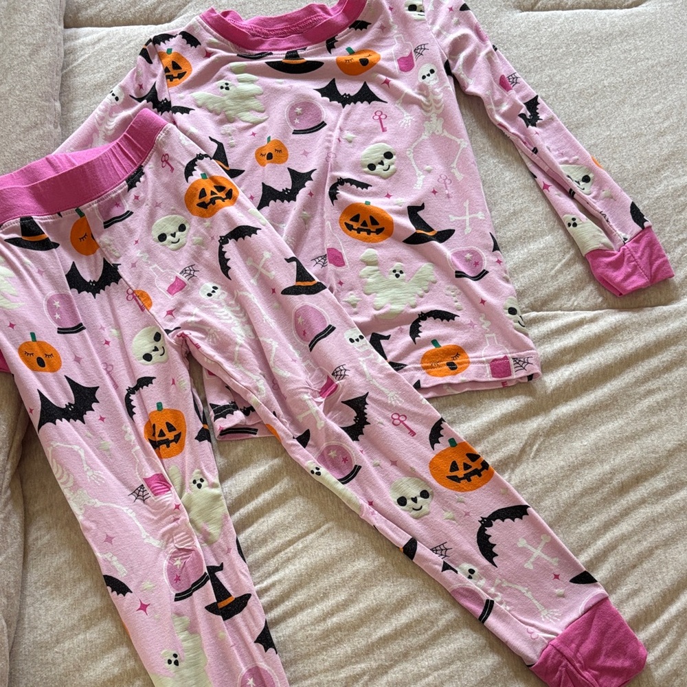 Little Sleepies Pink and Black Halloween Pajama Set
